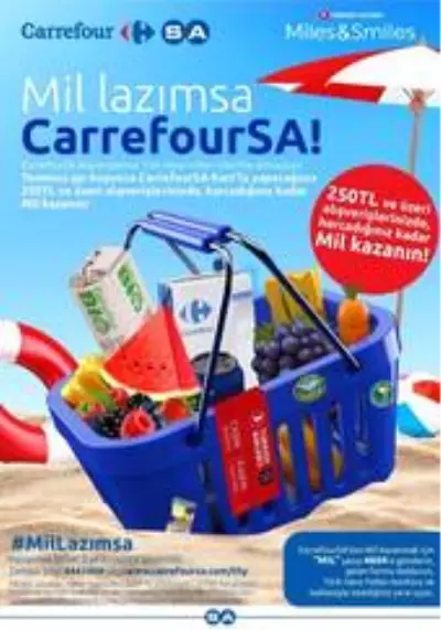 Tek seferde yapacağınız 250 TL ve üzeri alışverişler, mil kazandırıyor Tek seferde yapacağınız 250 TL ve üzeri alışverişler, mil kazandırıyor