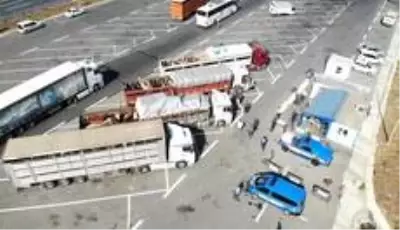 İstanbul'a gelen kurbanlıkların denetimleri havadan görüntülendi İstanbul'a gelen kurbanlıkların denetimleri havadan görüntülendi