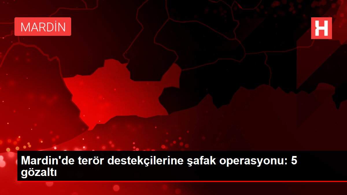 Mardin'de terör destekçilerine şafak operasyonu: 5 gözaltı