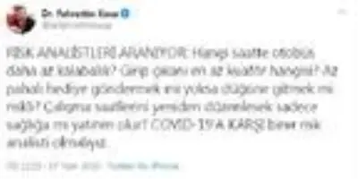 Bakan Koca: Risk analistleri aranıyor Bakan Koca: Risk analistleri aranıyor