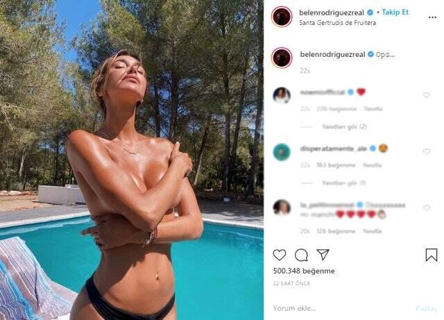 Moto GP pilotu Iannone'nin sevgilisi Belen Rodriguez'in üstsüz pozu büyün beğeni topladı Moto GP pilotu Iannone'nin sevgilisi Belen Rodriguez'in üstsüz pozu büyün beğeni topladı