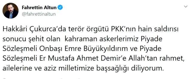 Son Dakika: Hakkari Çukurca'da üs bölgesine yapılan saldırıda 2 askerimiz şehit oldu