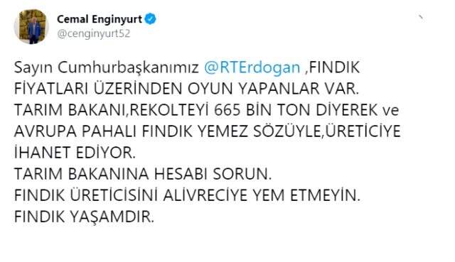 MHP'den ihracı istenen Cemal Enginyurt, Cumhurbaşkanı Erdoğan'a seslendi