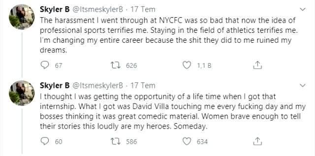 New York City'de staj yapan bir kadın personel, David Villa'nın kendisine tacizde bulunduğunu iddia etti