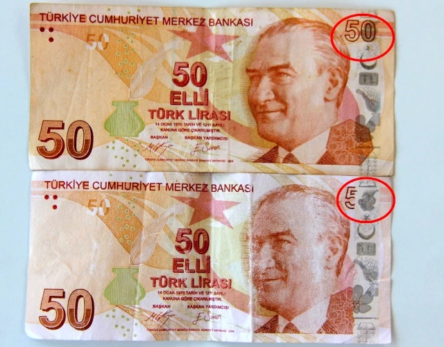 Hatalı basılmış 50 TL'lik banknotu 75 bin TL'ye satacak