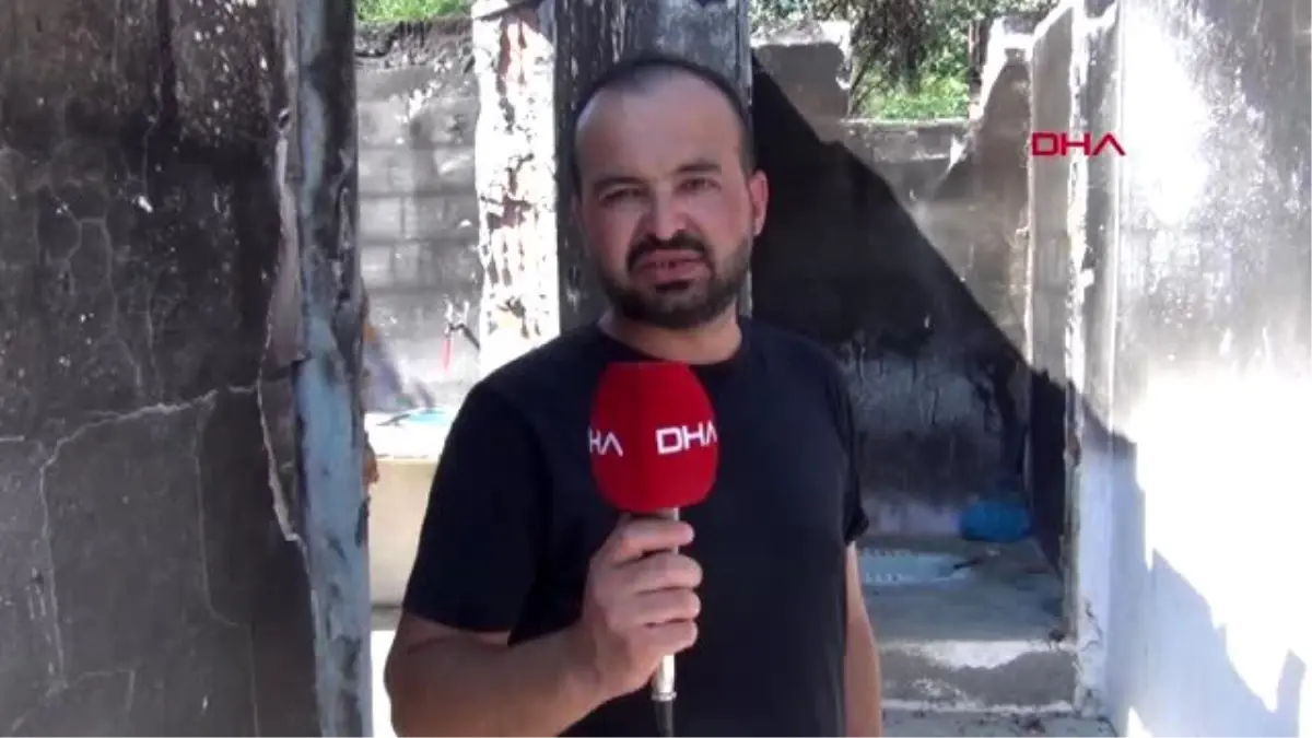 ADANA Evi yandıktan sonra bahçede yaşamını sürdüren kadın yardım