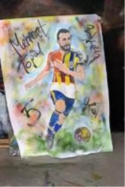 Ersan Kay'dan Mehmet Topal'a yağlı boya tablosu jesti Ersan Kay'dan Mehmet Topal'a yağlı boya tablosu jesti