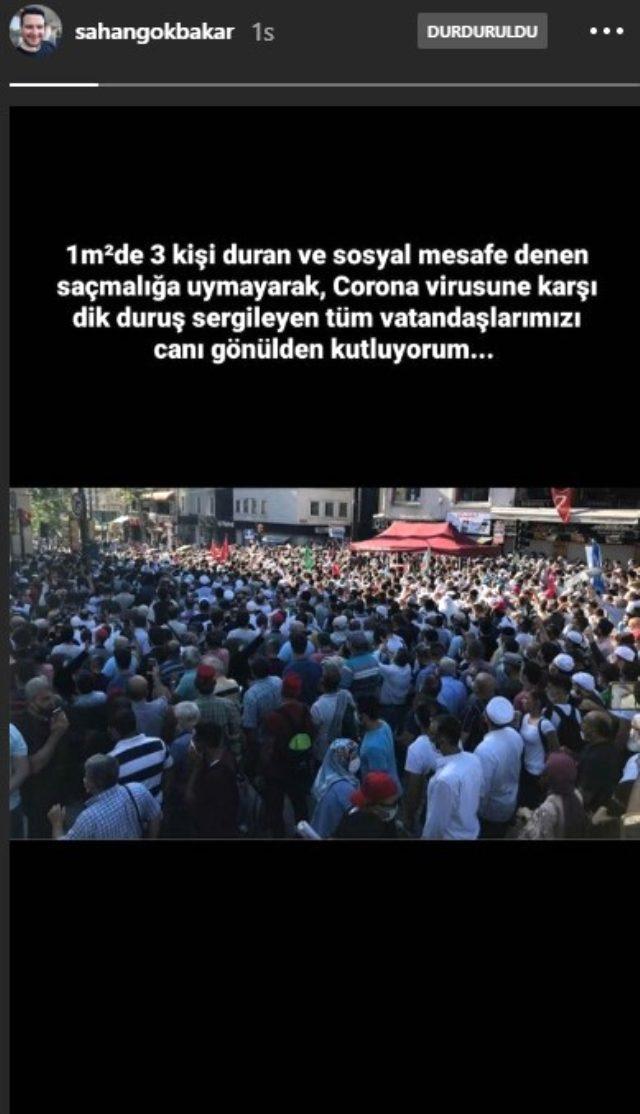 Şahan Gökbakar, Ayasofya'da sosyal mesafe kuralının hiçe sayılmasına sert çıktı