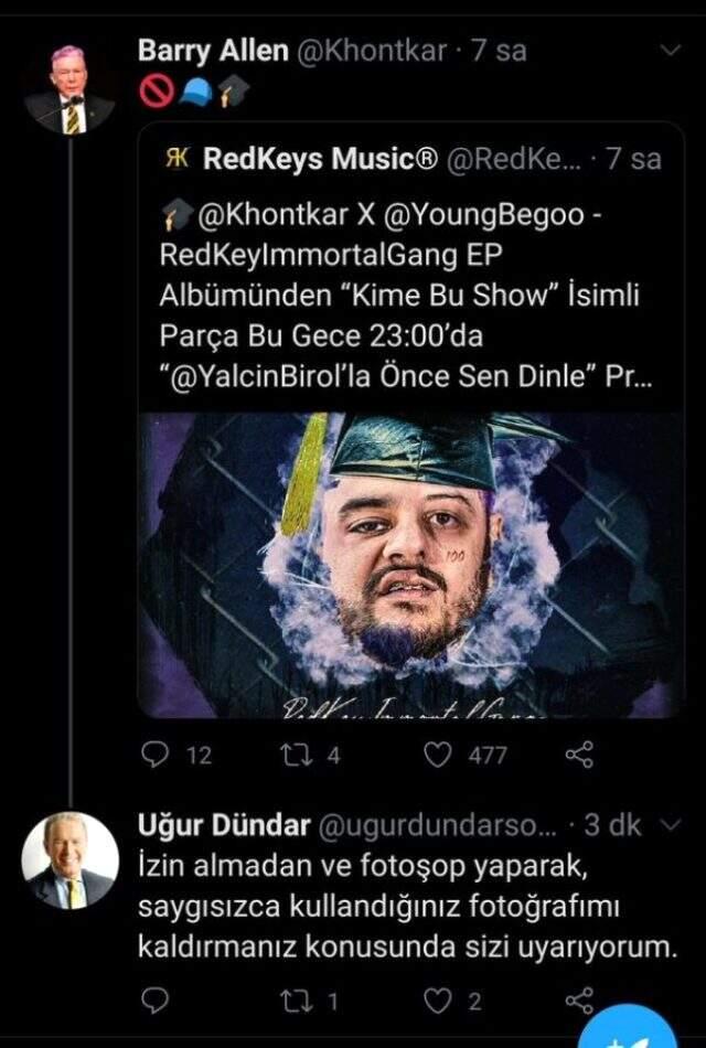 Ünlü rapçi Khontkar'ın yaptığı fotoşop Uğur Dündar'ı çok kızdırdı Ünlü rapçi Khontkar'ın yaptığı fotoşop Uğur Dündar'ı çok kızdırdı