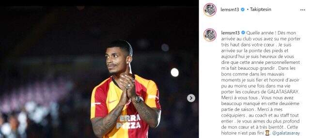 Kiralık sözleşmesi biten Mario Lemina, Galatasaray'dan ayrıldığını açıkladı
