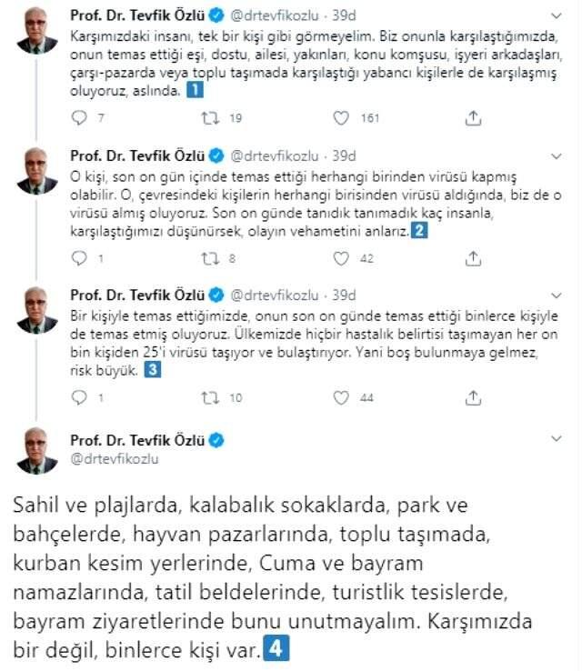 Bilim Kurulu Üyesi Prof. Dr. Tevfik Özlü: Hastalık belirtisi taşımayan her on bin kişiden 25'i virüs taşıyor Bilim Kurulu Üyesi Prof. Dr. Tevfik Özlü: Hastalık belirtisi taşımayan her on bin kişiden 25'i virüs taşıyor