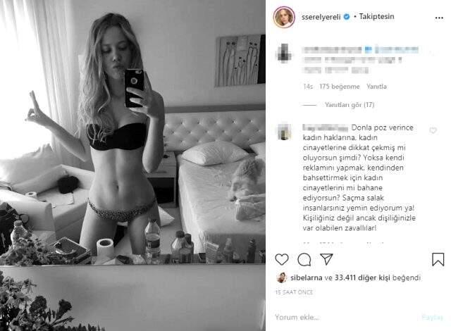 Serel Yereli, iç çamaşırıyla poz vererek kadına şiddete karşı başlatılan akıma dahil oldu Serel Yereli, iç çamaşırıyla poz vererek kadına şiddete karşı başlatılan akıma dahil oldu