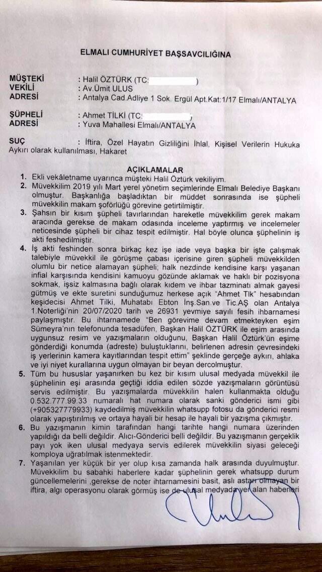 Şoförünün karısıyla aşk yaşadığı konuşulan Elmalı Belediye Başkanı Halil Öztürk, iddialar sonrası harekete geçti Şoförünün karısıyla aşk yaşadığı konuşulan Elmalı Belediye Başkanı Halil Öztürk, iddialar sonrası harekete geçti