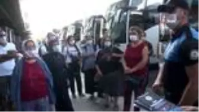 Bayram öncesi polis ekiplerinden otogar denetimi Bayram öncesi polis ekiplerinden otogar denetimi