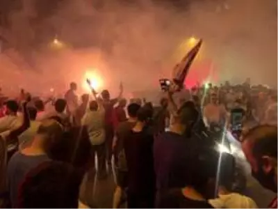 Fatih Karagümrük taraftarından Süper Lig coşkusu Fatih Karagümrük taraftarından Süper Lig coşkusu