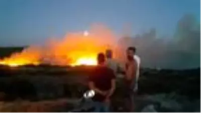 Bozcaada'da makilik alanda yangın (2) Bozcaada'da makilik alanda yangın (2)