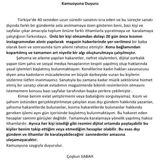 Coşkun Sabah, kızı Roza ile gündemden düşmüyor! Sosyal medyadan sitem etti Coşkun Sabah, kızı Roza ile gündemden düşmüyor! Sosyal medyadan sitem etti