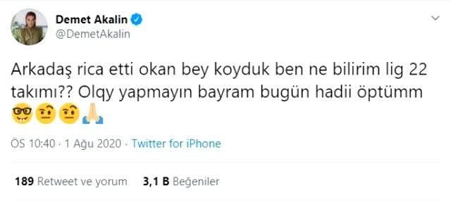Demet Akalın 'Süper Lig'de 22 takım olmalı' tweetini sildi ve açıklama yaptı: Ben ne bilirim? Demet Akalın 'Süper Lig'de 22 takım olmalı' tweetini sildi ve açıklama yaptı: Ben ne bilirim?