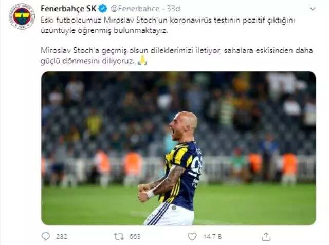 Fenerbahçe'nin eski yıldızı Miroslav Stoch, koronavirüse yakalandı Fenerbahçe'nin eski yıldızı Miroslav Stoch, koronavirüse yakalandı