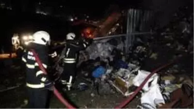 Samsun'da geri dönüşüm istasyonunda yangın Samsun'da geri dönüşüm istasyonunda yangın