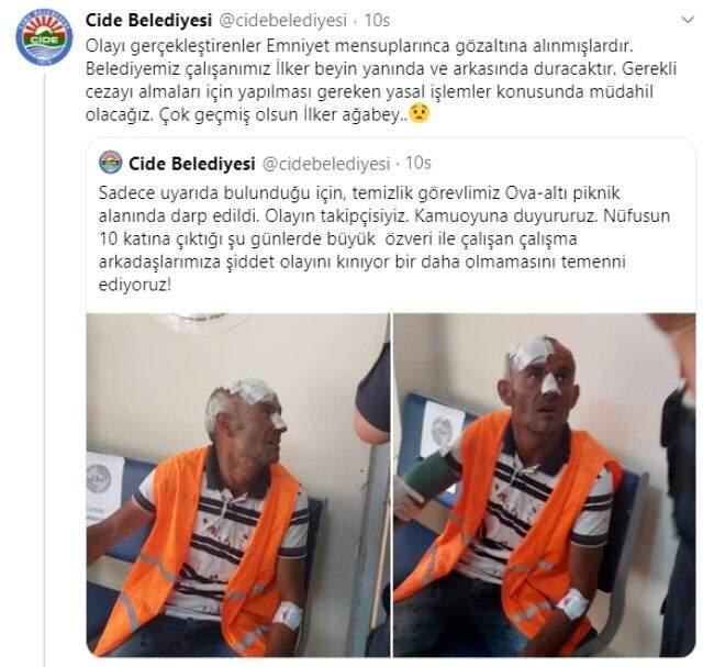 Temizlik görevlisi, uyardığı grup tarafından feci şekilde dövüldü Temizlik görevlisi, uyardığı grup tarafından feci şekilde dövüldü