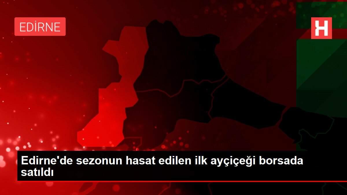 Edirne'de sezonun hasat edilen ilk ayçiçeği borsada satıldı Edirne'de sezonun hasat edilen ilk ayçiçeği borsada satıldı