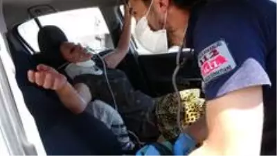 Kazada askıda kalan otomobilde can pazarı Kazada askıda kalan otomobilde can pazarı