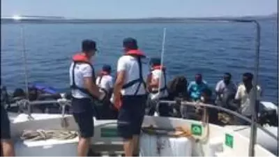 Ayvalık'ta 74 göçmen kurtarıldı Ayvalık'ta 74 göçmen kurtarıldı