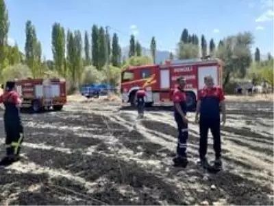 Buğday ekili arazi yangının ardından küle döndü Buğday ekili arazi yangının ardından küle döndü