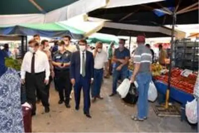 Perşembe Pazarında maske denetimi Perşembe Pazarında maske denetimi