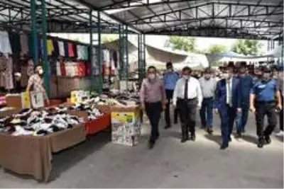 Perşembe Pazarında maske denetimi Perşembe Pazarında maske denetimi