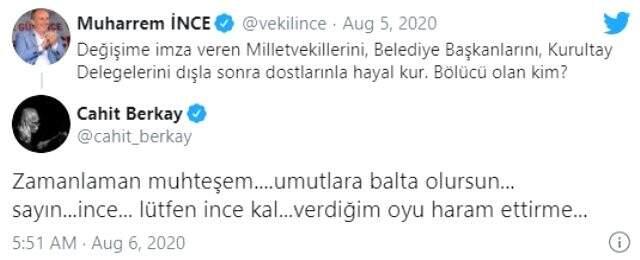 Sanatçı Cahit Berkay'dan yeni parti kuracağı iddia edilen Muharrem İnce'ye tepki: Verdiğim oyu haram ettirme Sanatçı Cahit Berkay'dan yeni parti kuracağı iddia edilen Muharrem İnce'ye tepki: Verdiğim oyu haram ettirme