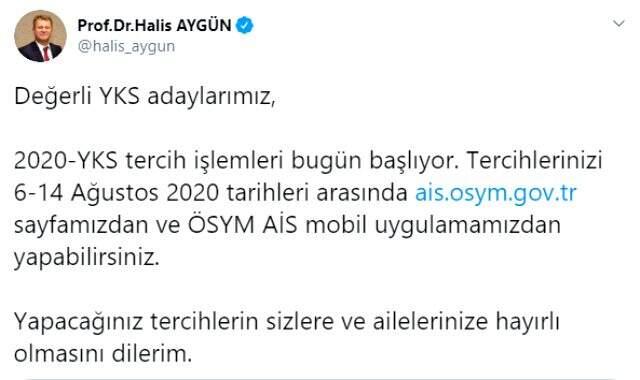 YKS tercih işlemleri başladı YKS tercih işlemleri başladı
