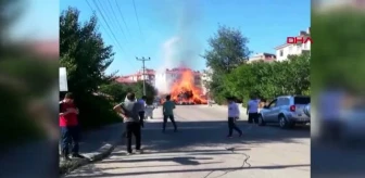 Son dakika haber: Ankara'da, saman yüklü TIR alev alev yandı