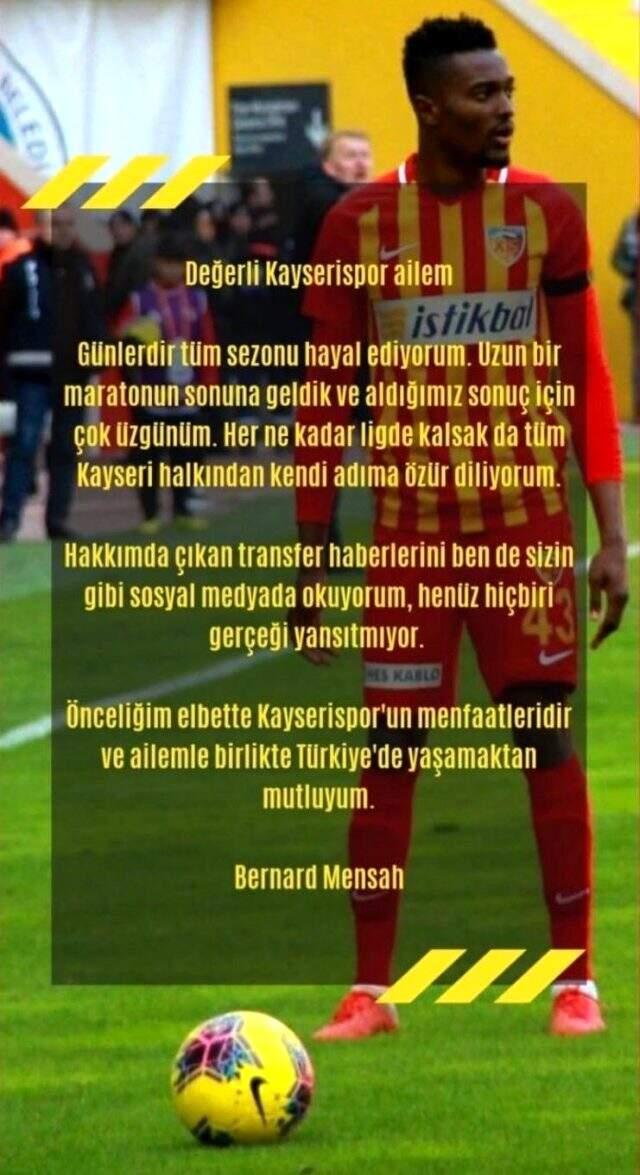 Mensah'tan transfer açıklaması: Henüz hiçbiri gerçeği yansıtmıyor
