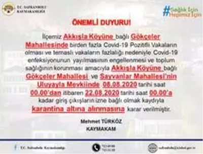 Safranbolu'da köyün 2 mahallesinde karantina uygulaması başlatıldı Safranbolu'da köyün 2 mahallesinde karantina uygulaması başlatıldı
