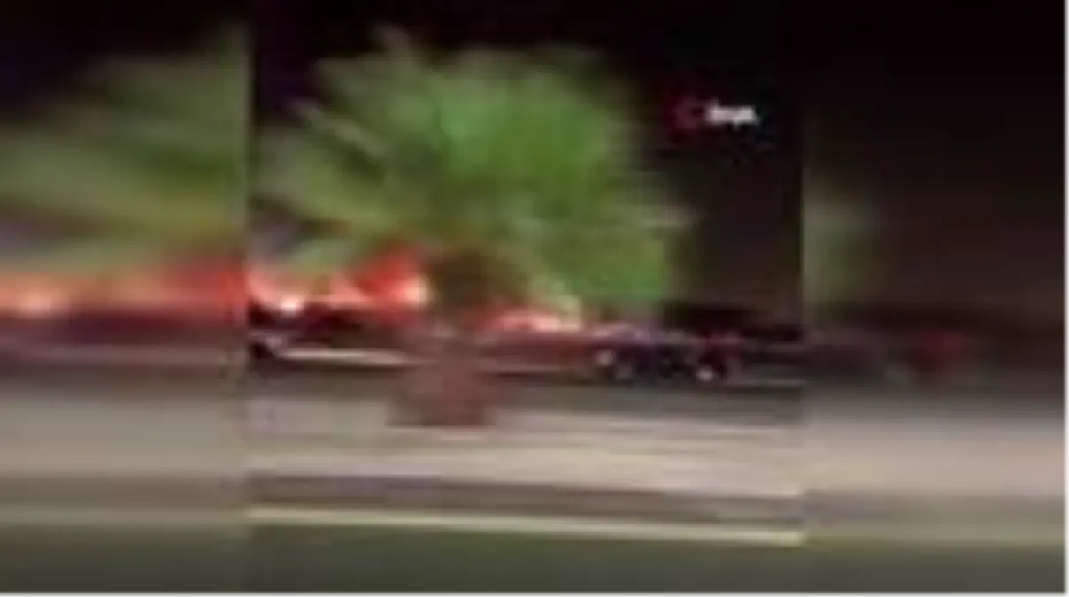 Suudi Arabistan'da tren istasyonunda korkutan yangın