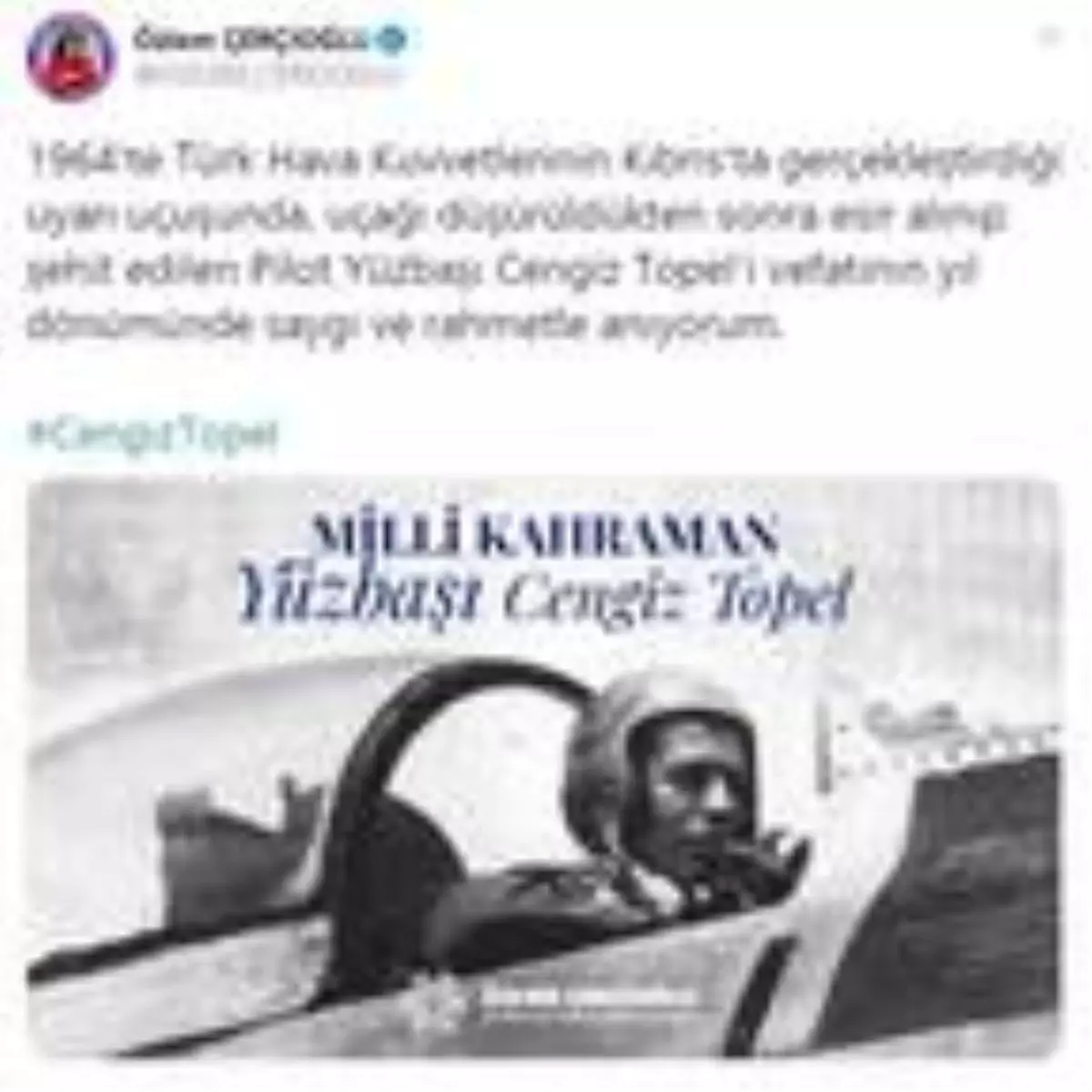 Başkan Çerçioğlu, şehit Yüzbaşı Cengiz Topel'i Unutmadı