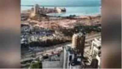 Beyrut'taki patlamanın yarattığı şok dalgasının etkisi dronla görüntülendi Beyrut'taki patlamanın yarattığı şok dalgasının etkisi dronla görüntülendi