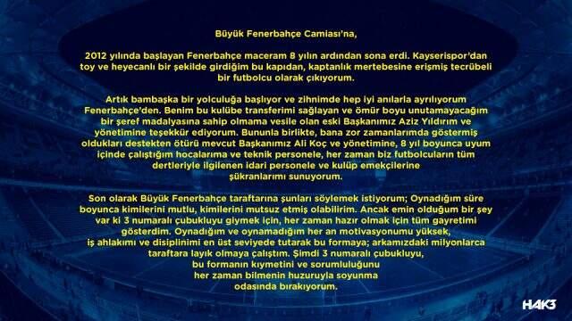 Hasan Ali Kaldirim 8 Yildir Formasini Giydigi Fenerbahce Den Ayrildi Spor