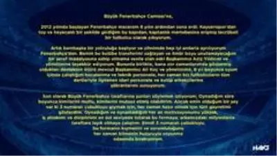 Hasan Ali Kaldırım, Fenerbahçe taraftarına veda etti Hasan Ali Kaldırım, Fenerbahçe taraftarına veda etti