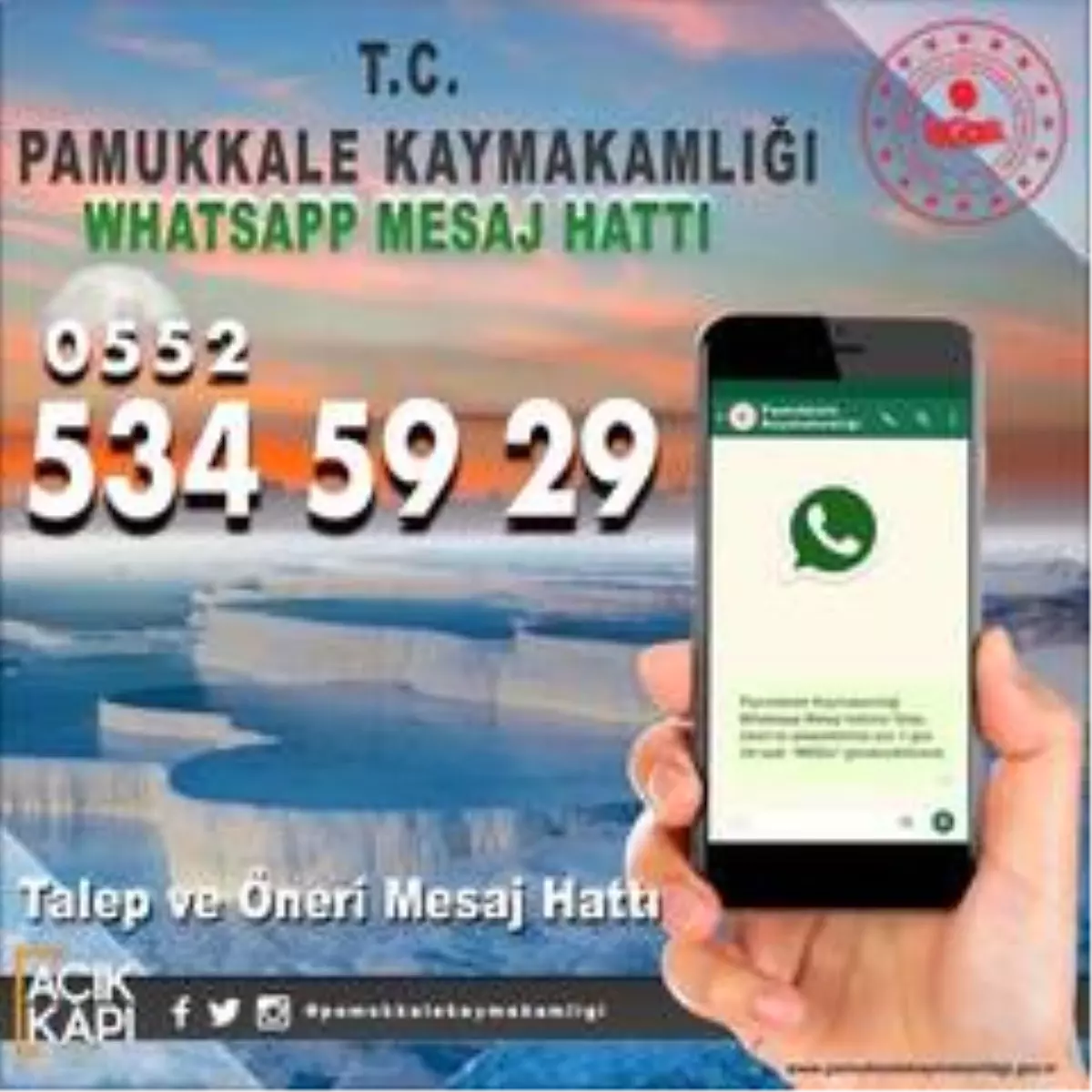 Kaymakamlıktan vatandaşlara özel Whatsapp hattı kuruldu