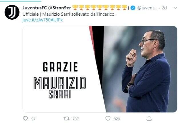 Şampiyonlar Ligi'nde Lyon'a elenen Juventus, teknik direktör Maurizio Sarri'yi kovdu Şampiyonlar Ligi'nde Lyon'a elenen Juventus, teknik direktör Maurizio Sarri'yi kovdu
