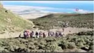 Van Gölü'ne dikkat çekmek için Süphan Dağı'na zirve yaptılar Van Gölü'ne dikkat çekmek için Süphan Dağı'na zirve yaptılar