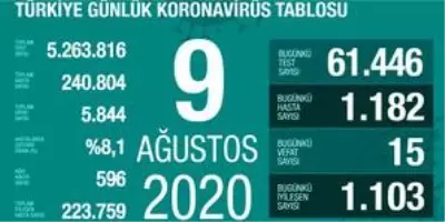 9 Ağustos Pazar koronavirüs tablosu Türkiye! Koronavirüsten dolayı kaç kişi öldü? Koronavirüs vaka, iyileşen, entübe sayısı ve son durum ne? 9 Ağustos Pazar koronavirüs tablosu Türkiye! Koronavirüsten dolayı kaç kişi öldü? Koronavirüs vaka, iyileşen, entübe sayısı ve son durum ne?
