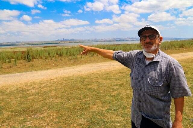 Büyükçekmece Gölü'nde yaşanan kuraklık drone ile havadan görüntülendi Büyükçekmece Gölü'nde yaşanan kuraklık drone ile havadan görüntülendi