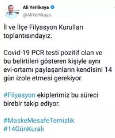 Vali Yerlikaya, 'İl ve İlçe Filyasyon Kurulları' toplantısından fotoğraf paylaştı Vali Yerlikaya, 'İl ve İlçe Filyasyon Kurulları' toplantısından fotoğraf paylaştı