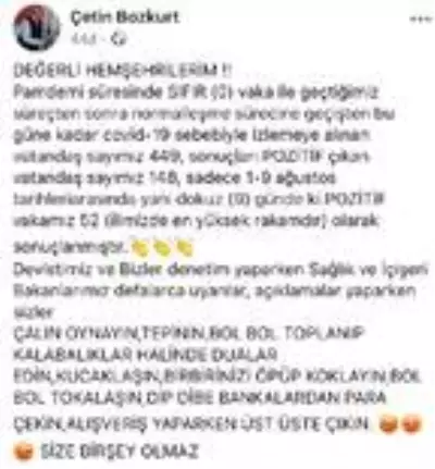Belediye Başkanı, artan vakalar karşısında isyan etti: Çalın oynayın, size bir şey olmaz Belediye Başkanı, artan vakalar karşısında isyan etti: Çalın oynayın, size bir şey olmaz