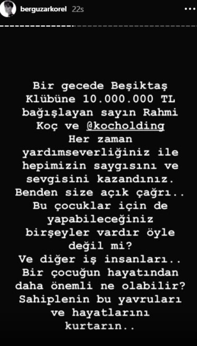Bergüzar Korel, spor kulüplerine yardım yapılıp hasta çocuklara sessiz kalınmasına öfke kustu Bergüzar Korel, spor kulüplerine yardım yapılıp hasta çocuklara sessiz kalınmasına öfke kustu