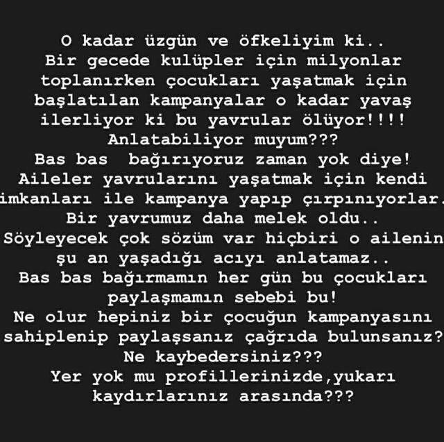 Bergüzar Korel, spor kulüplerine yardım yapılıp hasta çocuklara sessiz kalınmasına öfke kustu Bergüzar Korel, spor kulüplerine yardım yapılıp hasta çocuklara sessiz kalınmasına öfke kustu
